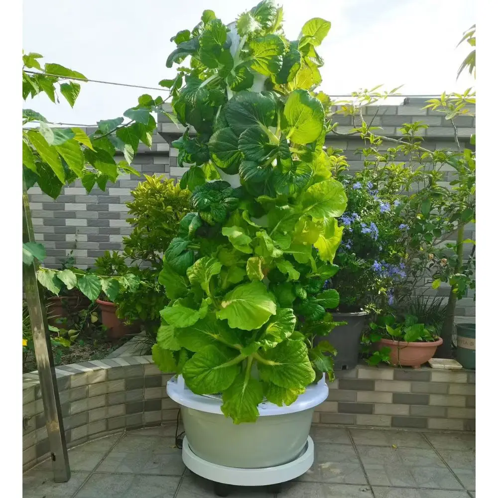 Vertical hydroponic tower system for urban farming in Malaysia